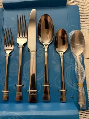 Stainless Steel Flatware—forks, spoons, knives shown here